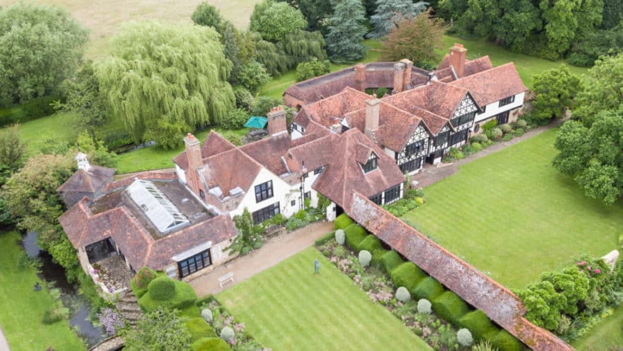 Great Tangley Manor from a drone