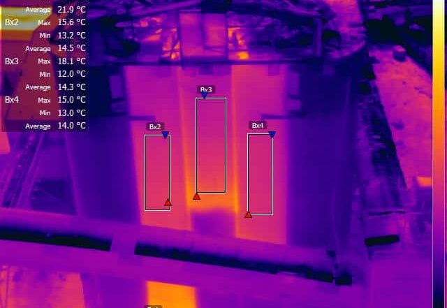 Thermography measures of grain store explosion