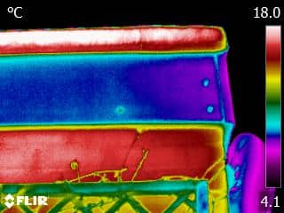 thermography showing heat loss in roof