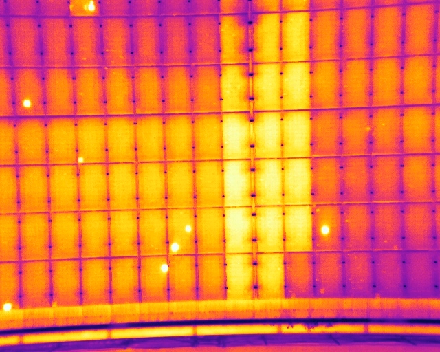 String fault observed by thermal camera