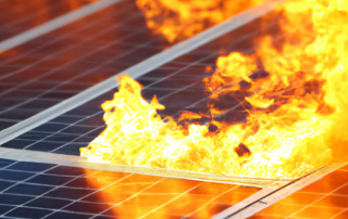 Solar panels on fire